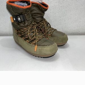 Moon Boot Olive and Orange Snow Boots